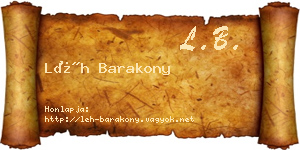 Léh Barakony névjegykártya